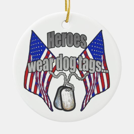 英雄の衣服のドッグタッグ2 セラミックオーナメント (正面)
