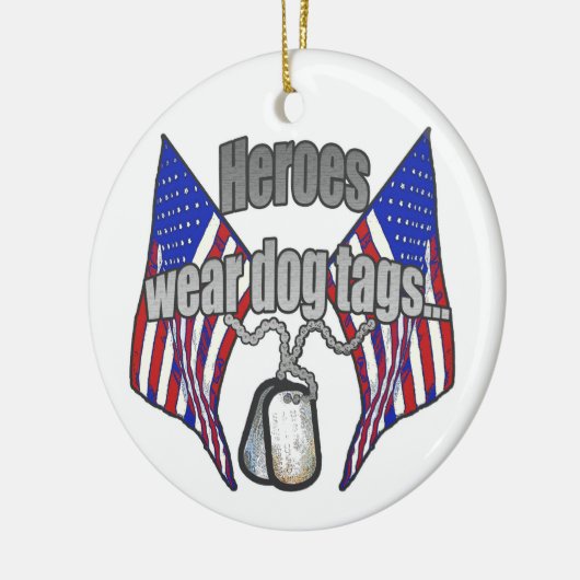 英雄の衣服のドッグタッグ2 セラミックオーナメント (左)