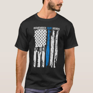 英雄の警察官の青い線を思い出して Tシャツ