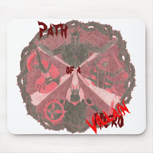 「英雄の道」ヴィランズエンブレム（タイトル付き） マウスパッド (正面)