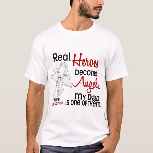 英雄は天使のパパの肺癌になります Tシャツ (正面)