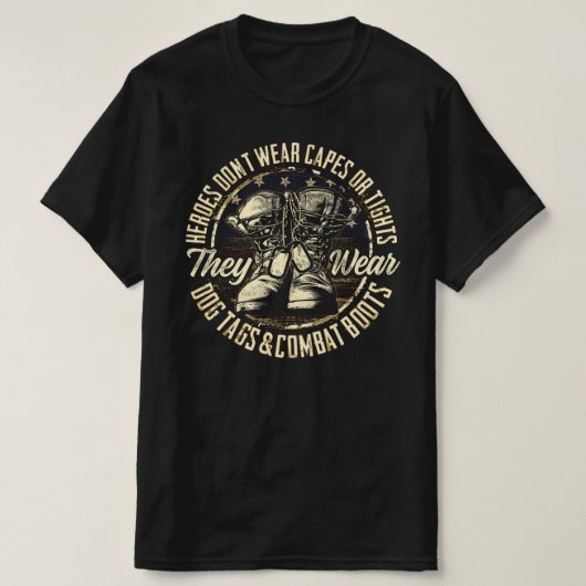 英雄は衣服の帽子やタイツ退役軍人の日 Tシャツ (デザイン正面)