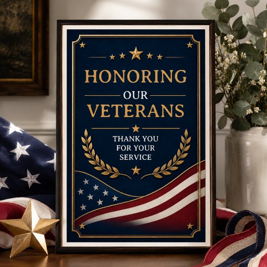 英雄への愛国的感謝カード Veterans | 愛国的な感謝のカード ポスター