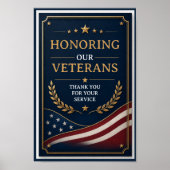 英雄への愛国的感謝カード Veterans | 愛国的な感謝のカード ポスター (正面)