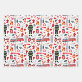 英雄をテーマにした消防士 ラッピングペーパーシート (正面3)