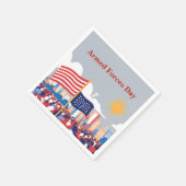 英雄を称える：軍隊の日のお祝い スタンダードカクテルナプキン (角)