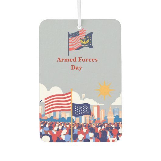 「英雄を讃える：軍隊の日のお祝い カーエアーフレッシュナー (正面)