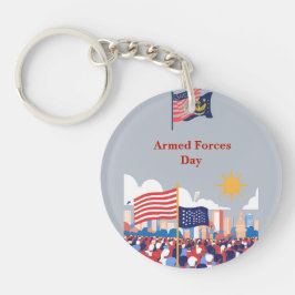 「英雄を讃える：軍隊の日のお祝い キーホルダー