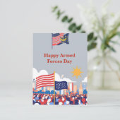 「英雄を讃える:軍隊の日のお祝い ポストカード (スタンド正面)