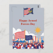 「英雄を讃える:軍隊の日のお祝い ポストカード (正面/裏面)