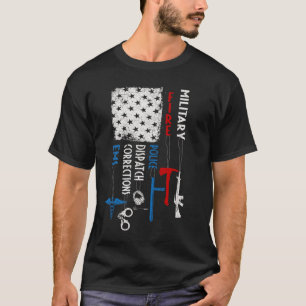 英雄旗EMS Corrections Dispatch Police Fire M Tシャツ