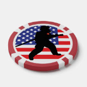 英雄消防旗ファイヤーホースデザイン ポーカーチップ (シングル)
