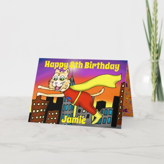 英雄猫の挨拶状 カード (正面)