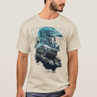 英雄的なグラフィックアートで4x4トラックのトレイルに耐える tシャツ