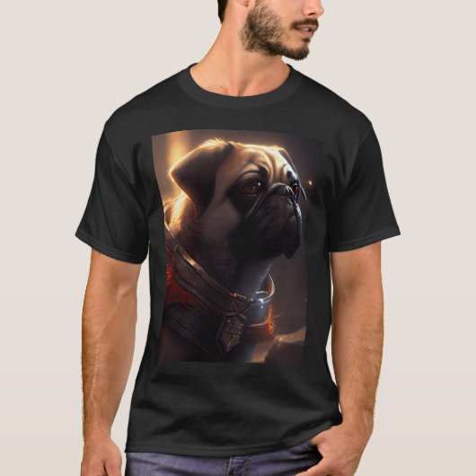 英雄的な戦士：パグ Tシャツ (正面)