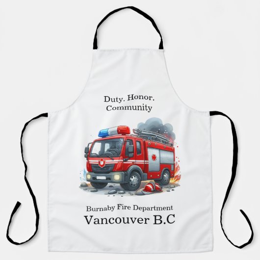 英雄的な消防士が街の炎を攻撃する エプロン (正面)