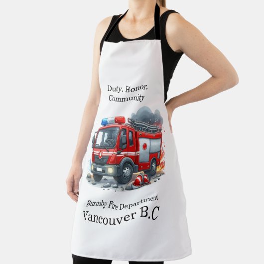 英雄的な消防士が街の炎を攻撃する エプロン (インサイチュ)