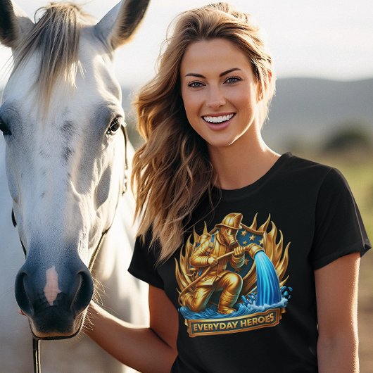 英雄的な消防士の炎 Tシャツ