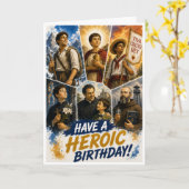 英雄的な聖人の誕生日カード カード (黄色い花)