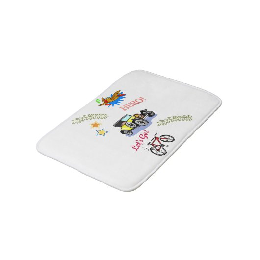 英雄自転車用飛行機シャワーマットバスルーム バスマット (アングル)