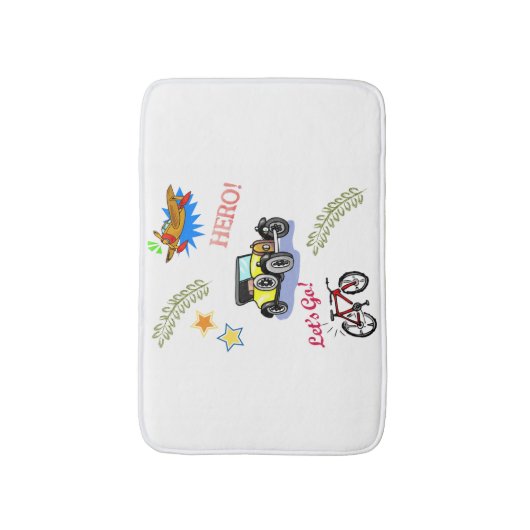 英雄自転車用飛行機シャワーマットバスルーム バスマット (正面縦)