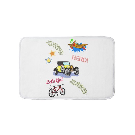 英雄自転車用飛行機シャワーマットバスルーム バスマット (正面)