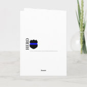 英雄薄型ブルーラインパーソナライズされた警察官 サンキューカード (裏面)