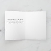 英雄薄型ブルーラインパーソナライズされた警察官 サンキューカード (内部)