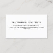 英雄警察官薄いブルーラインありがとう 名刺 (裏面)