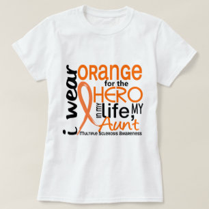 英雄2の叔母さんMSの多発性硬化のためのオレンジ Tシャツ