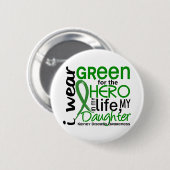 英雄2の娘の腎臓病のための緑 缶バッジ (正面&裏面)