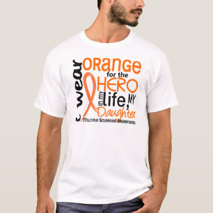 英雄2の娘MSの多発性硬化のためのオレンジ Tシャツ