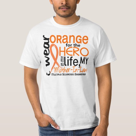 英雄2の義母MSのためのオレンジ Tシャツ (正面)