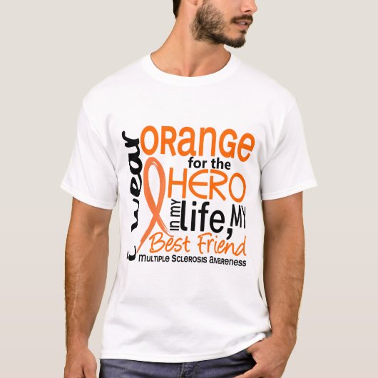 英雄2の親友MSのためのオレンジ Tシャツ (正面)