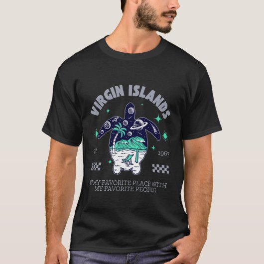 英領バージン諸島のカメ Tシャツ (正面)