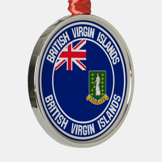 英領バージン諸島の円形の紋章 メタルオーナメント (右)