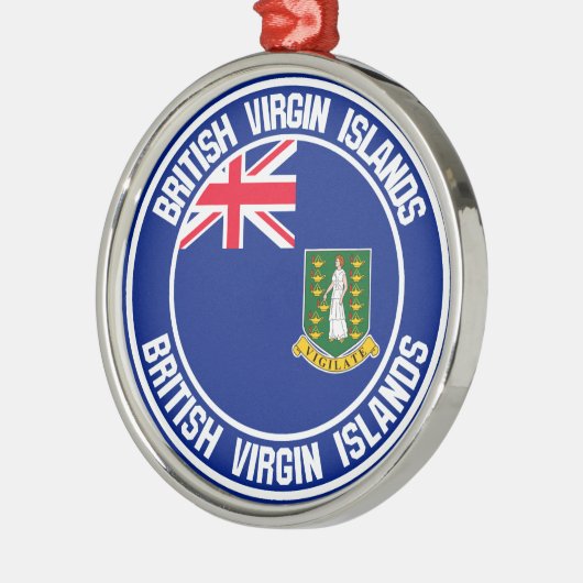 英領バージン諸島の円形の紋章 メタルオーナメント (左)