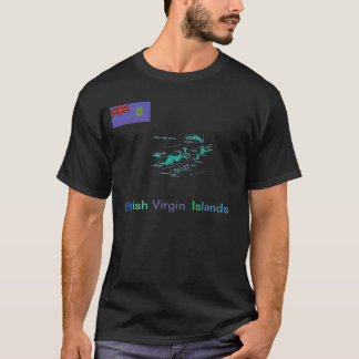 英領バージン諸島の地図のティー Tシャツ