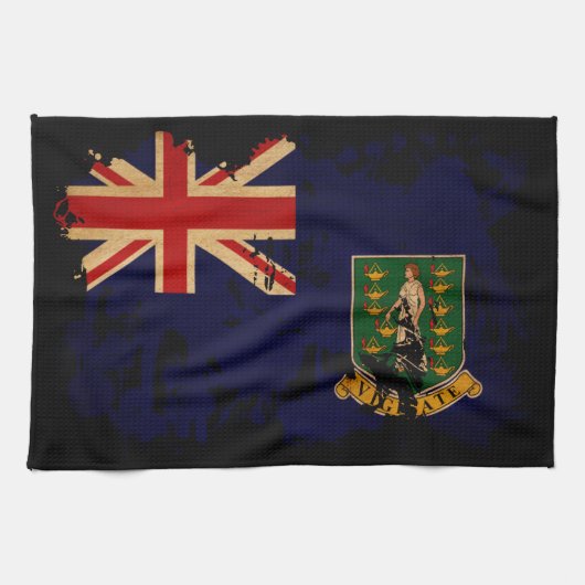 英領バージン諸島の旗 キッチンタオル (横)