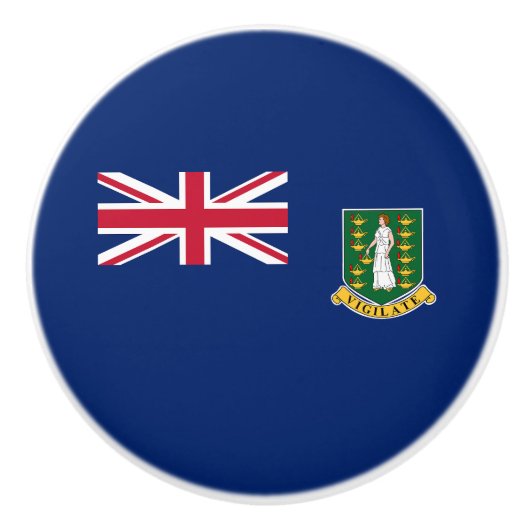 英領バージン諸島の旗 セラミックノブ (正面)