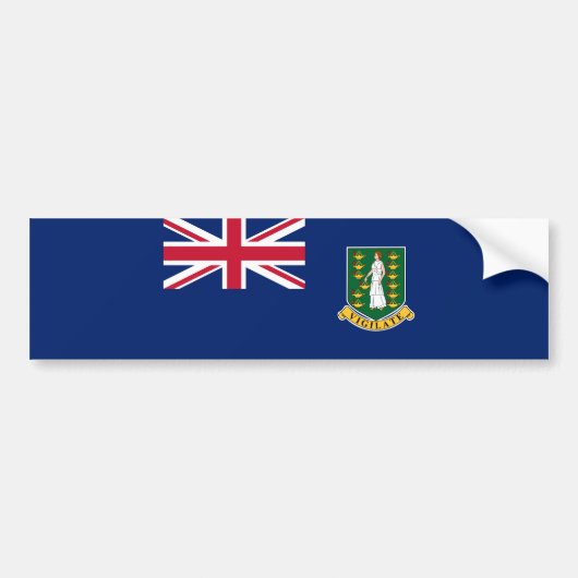 英領バージン諸島の旗 バンパーステッカー (正面)