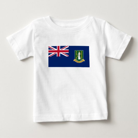 英領バージン諸島の旗 ベビーTシャツ (正面)