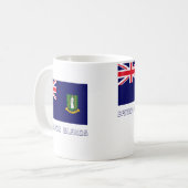 英領バージン諸島は名前と印を付けます コーヒーマグカップ (正面左)