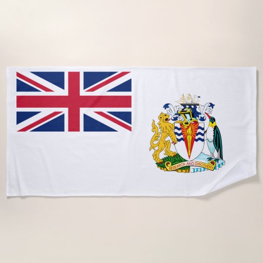 英領南極地域の旗 ビーチタオル (正面)