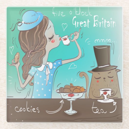 英食 ガラスコースター (正面)