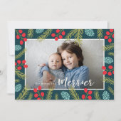 苺の木の下で みんなで楽しくお誕生日のお知らせ シーズンカード (正面)