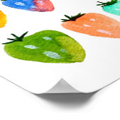 苺の甘さお洒落かわいい水色 ポスター (角)