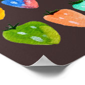 苺の甘さお洒落かわいい水色 ポスター (角)