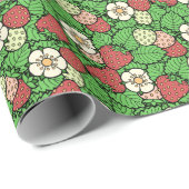 苺の背景パターン包装紙 ラッピングペーパー (ロールコーナー)