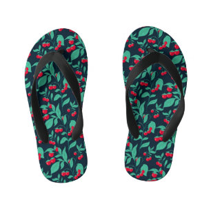 茂みにさくらんぼトマトをパターン化する キッズビーチサンダル